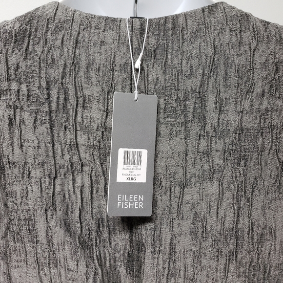 Eileen Fisher Mirage Crinkle Jacquard Long Jacket - Picture 4 of 4
